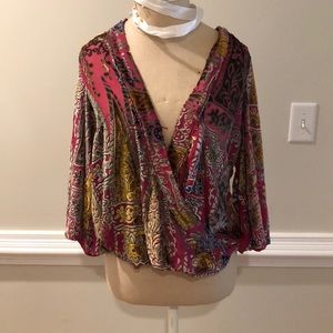 Multi colored velvet blouse